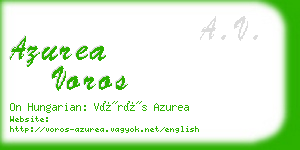azurea voros business card